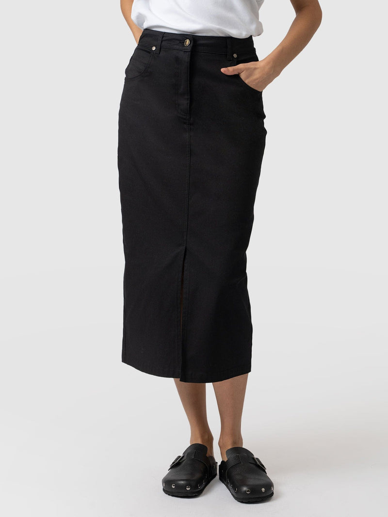 Raye Midi Skirt Black - Women's Skirts | Saint + Sofia® EU