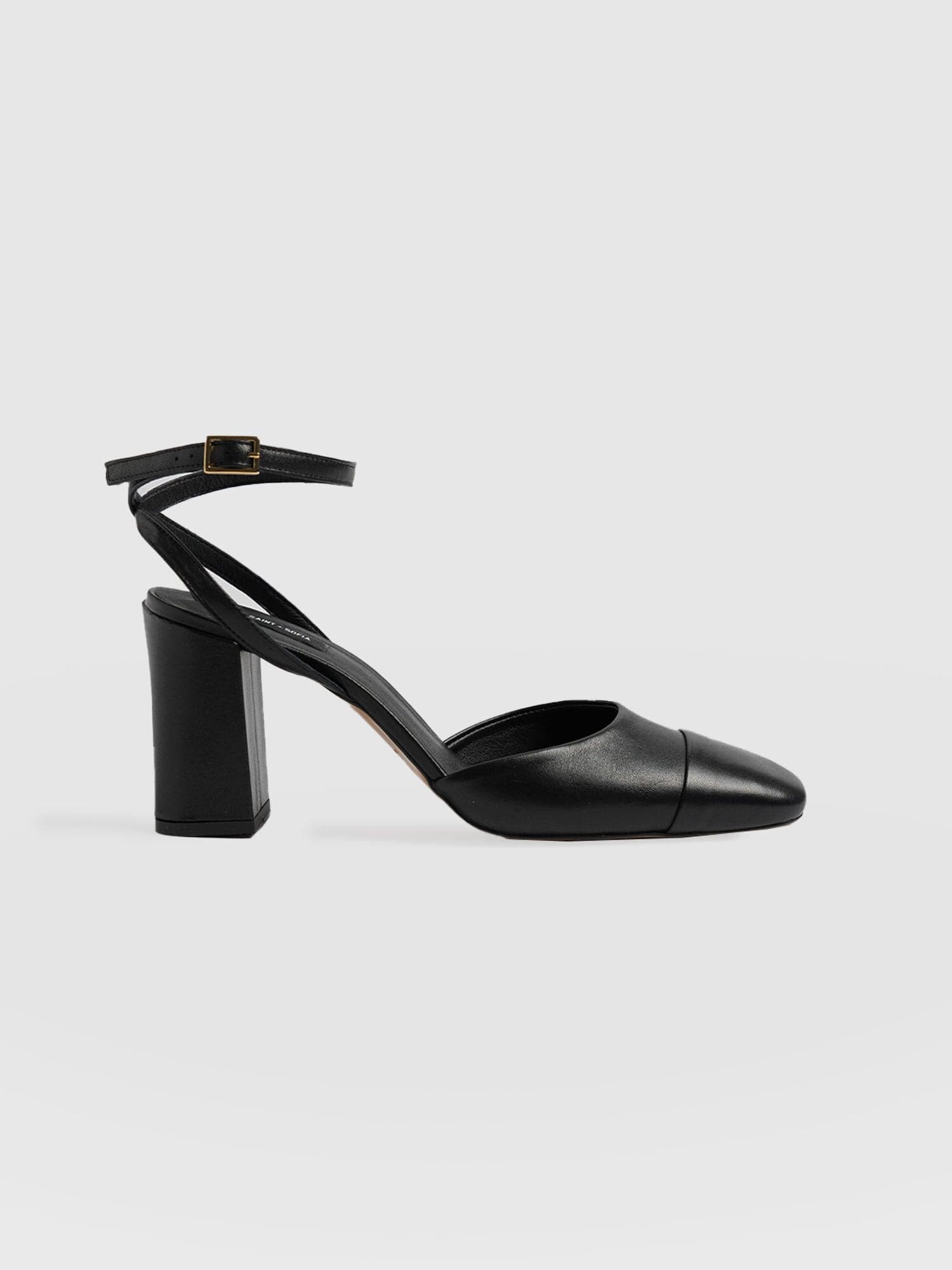 Rayner Cap Toe Heel Black - Women's Heels | Saint + Sofia® EU