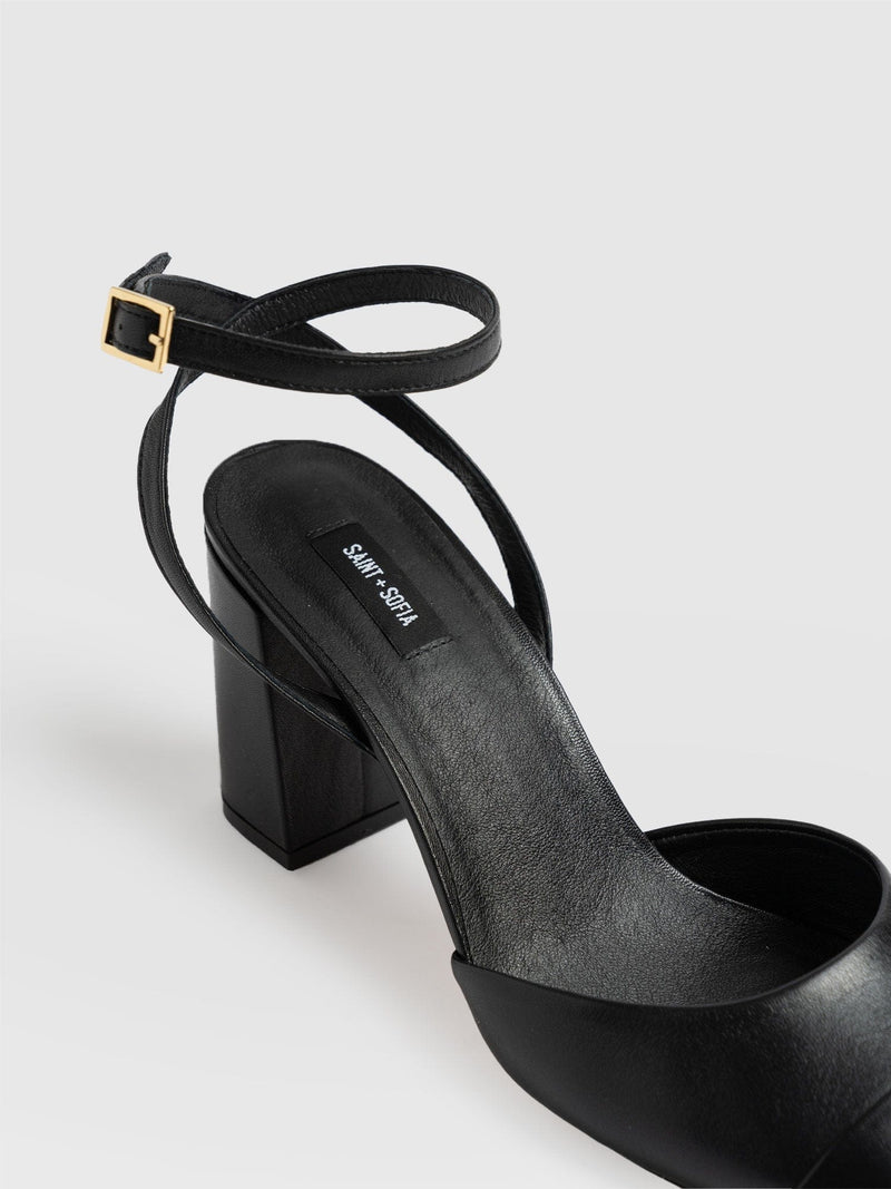 Rayner Cap Toe Heel Black - Women's Heels | Saint + Sofia® EU