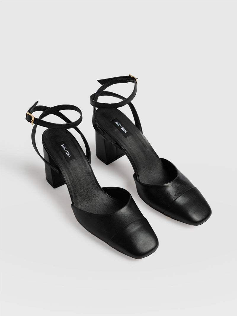 Rayner Cap Toe Heel Black - Women's Heels | Saint + Sofia® EU