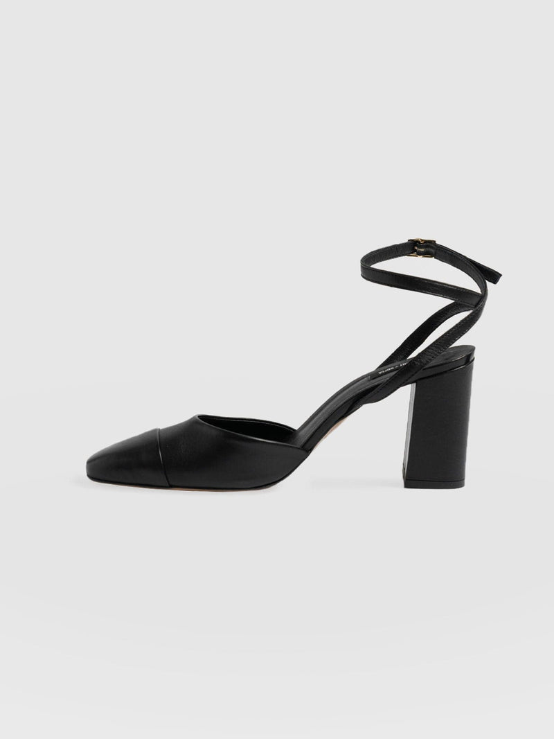 Rayner Cap Toe Heel Black - Women's Heels | Saint + Sofia® EU