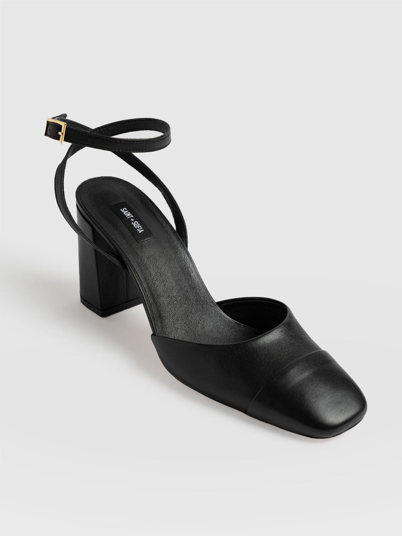 Rayner Cap Toe Heel Black - Women's Heels | Saint + Sofia® UK