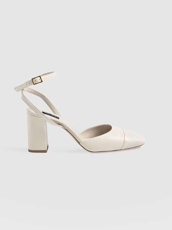 Rayner Cap Toe Heel Cream - Women's Heels | Saint + Sofia® EU