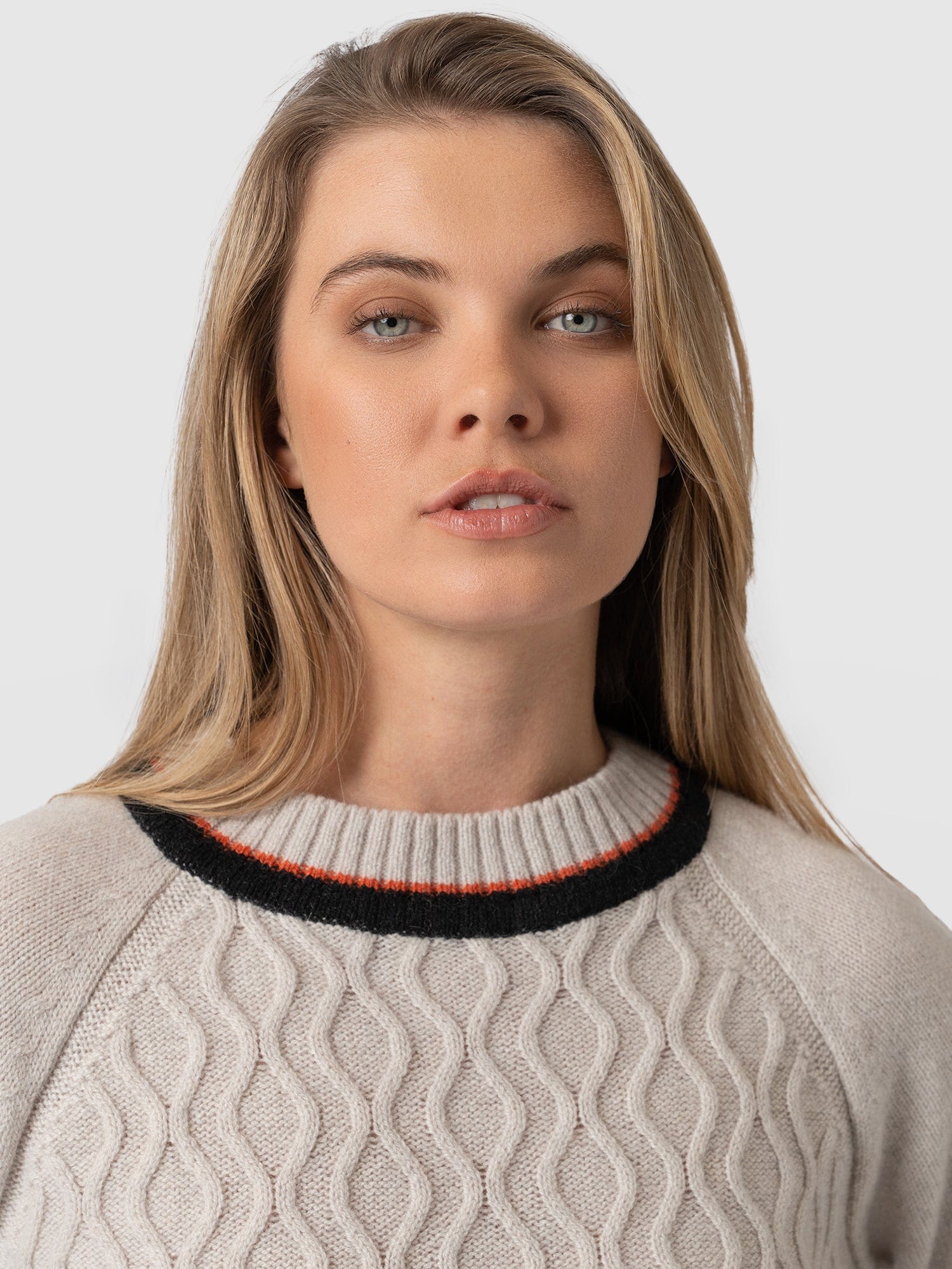 Rayner Cashmere Jumper Black/Beige/Orange - Women's Jumper | Saint + Sofia® EU