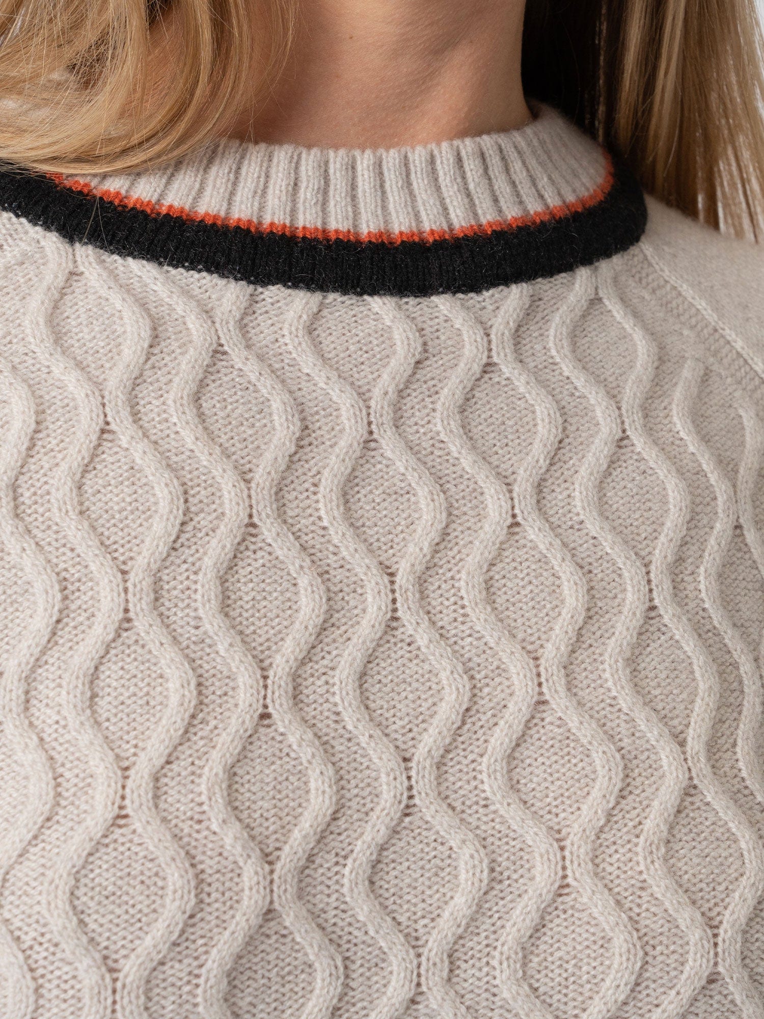 Rayner Cashmere Jumper Black/Beige/Orange - Women's Jumper | Saint + Sofia® EU