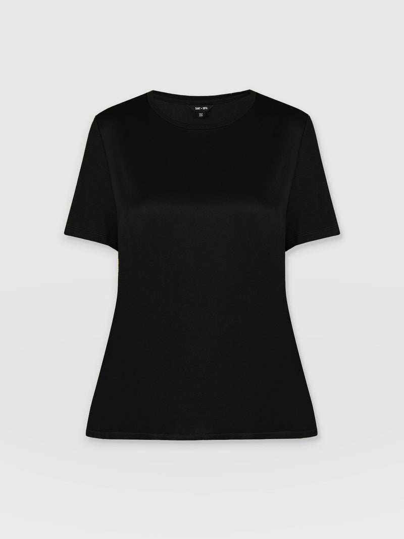 Rayner Contrast Tee Black - Women's T-Shirts | Saint + Sofia® EU