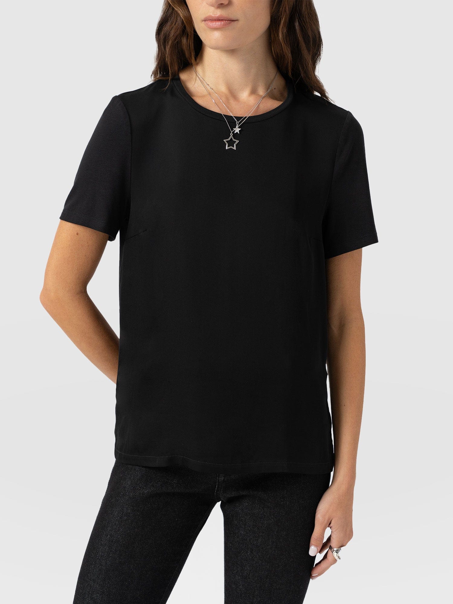Rayner Contrast Tee Black - Women's T-Shirts | Saint + Sofia® EU
