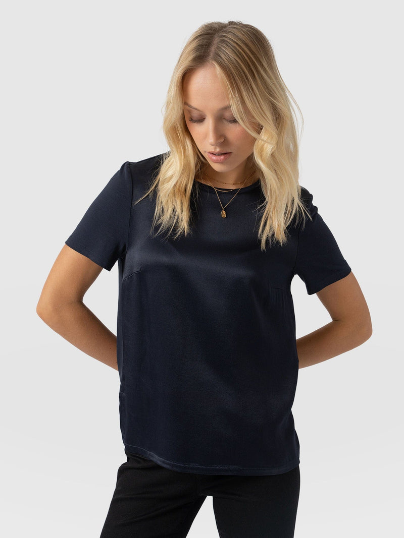 Rayner Contrast Tee Navy - Women's T-Shirts | Saint + Sofia® EU