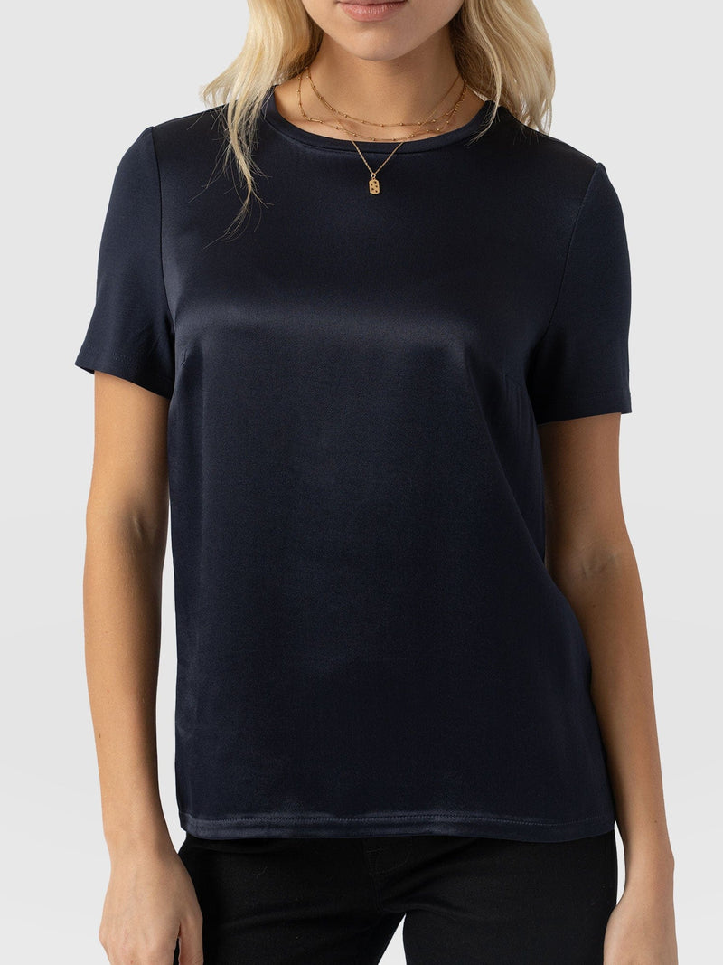 Rayner Contrast Tee Navy - Women's T-Shirts | Saint + Sofia® EU