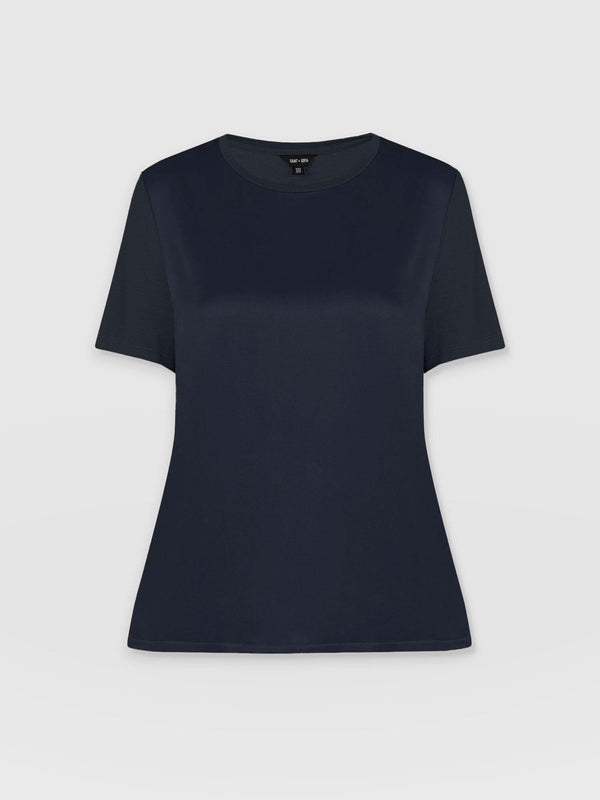 Rayner Contrast Tee Navy - Women's T-Shirts | Saint + Sofia® EU