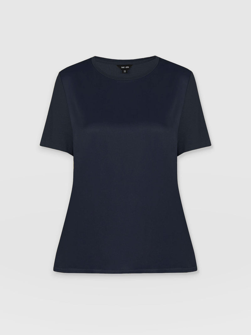 Rayner Contrast Tee Navy - Women's T-Shirts | Saint + Sofia® EU