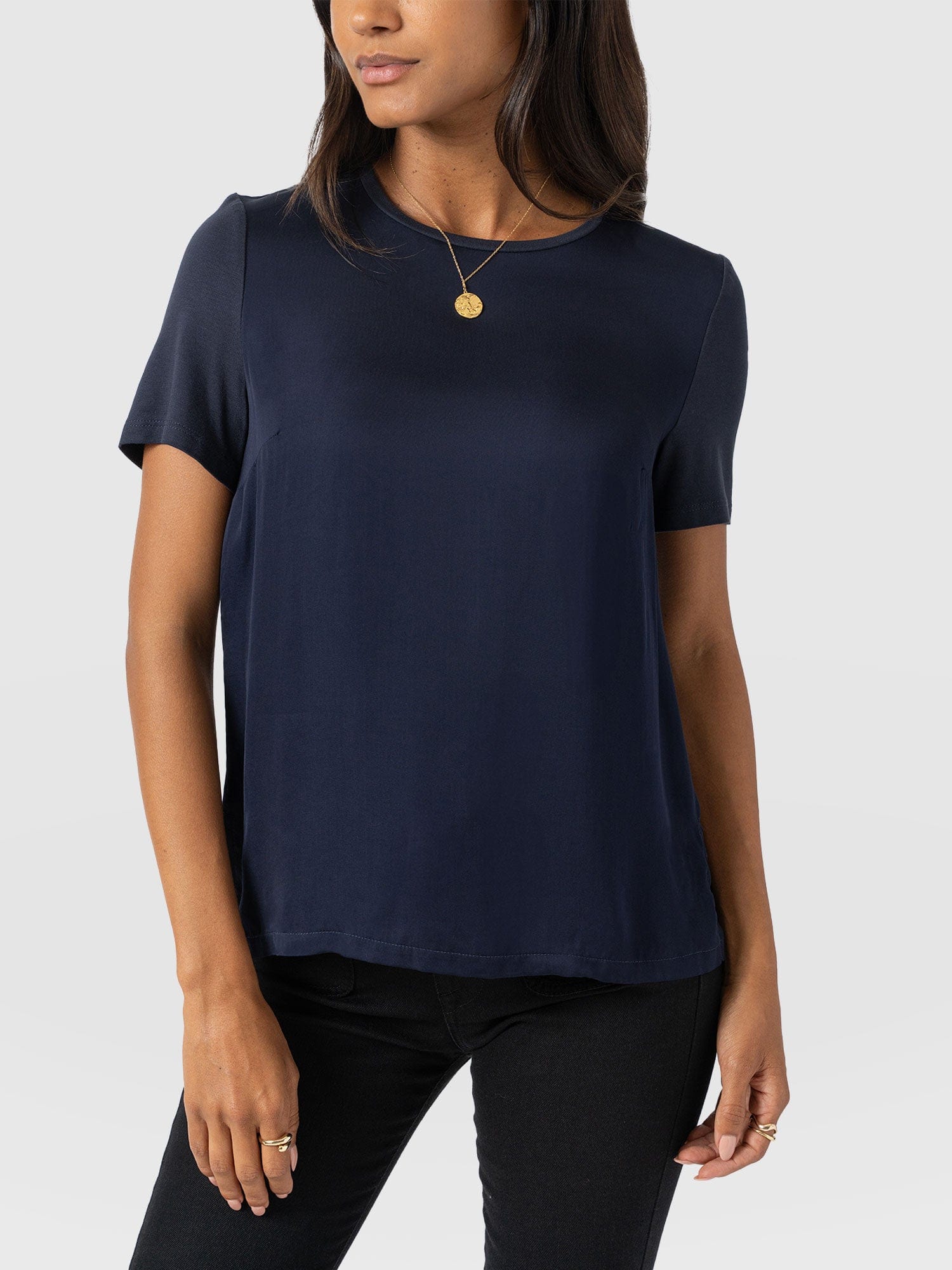 Rayner Contrast Tee Navy - Women's T-Shirts | Saint + Sofia® EU