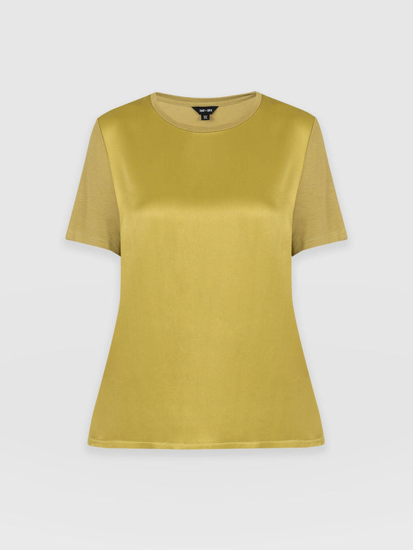 Rayner Contrast Tee Olive - Women's T-Shirts | Saint + Sofia® EU