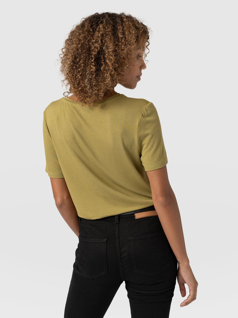 Rayner Contrast Tee Olive - Women's T-Shirts | Saint + Sofia® EU