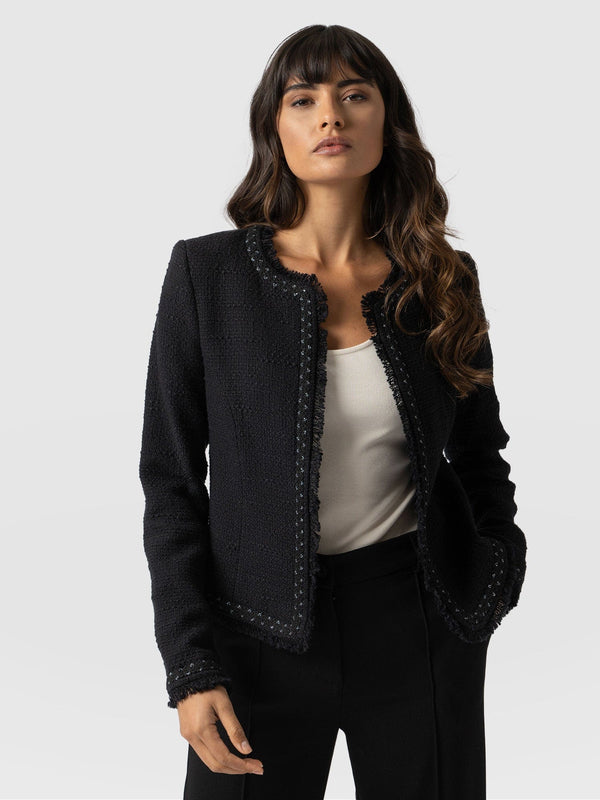 Rayner Jacket Black Bouclé - Women's Jackets | Saint + Sofia® EU