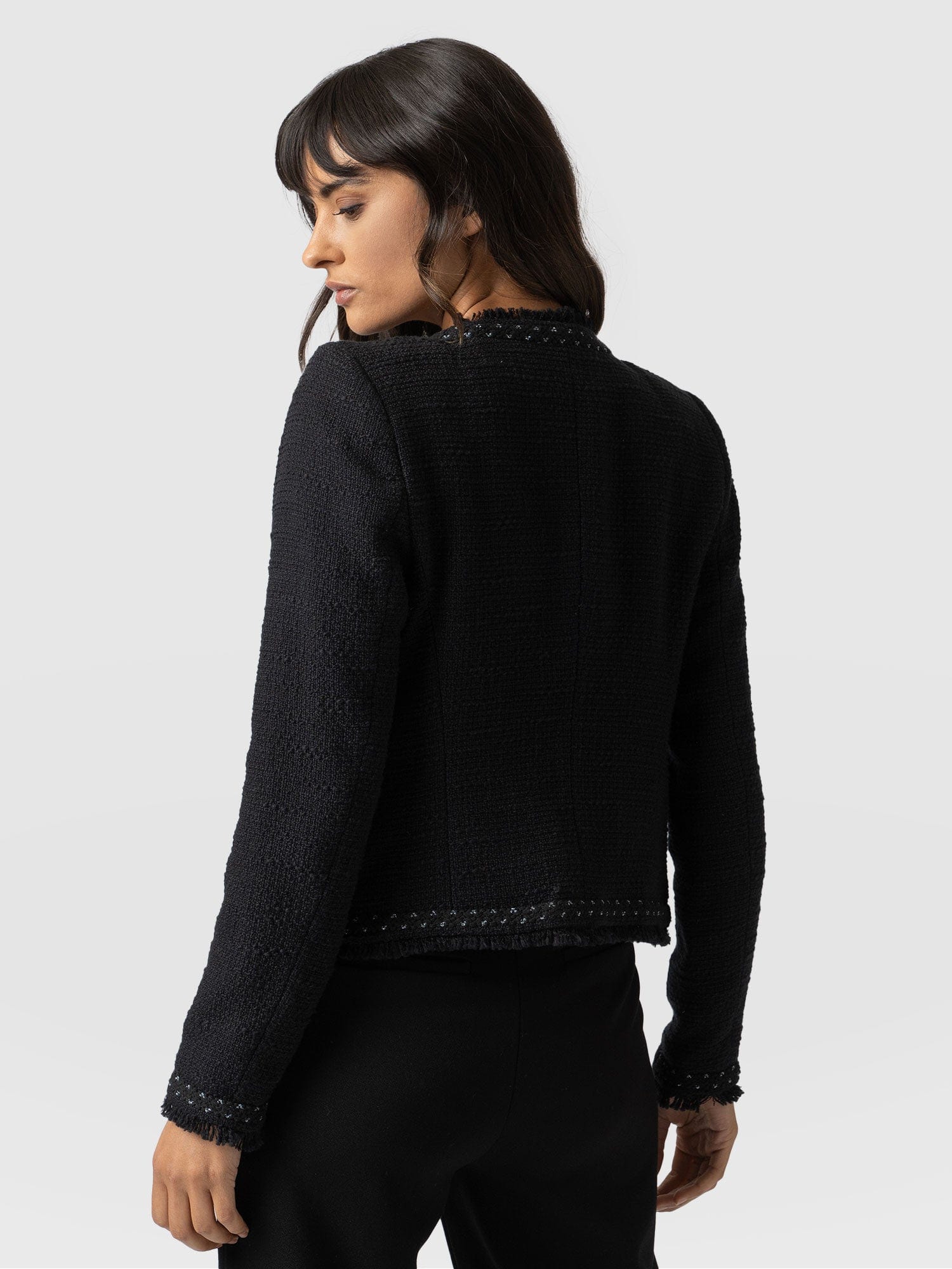 Rayner Jacket Black Bouclé - Women's Jackets | Saint + Sofia® EU