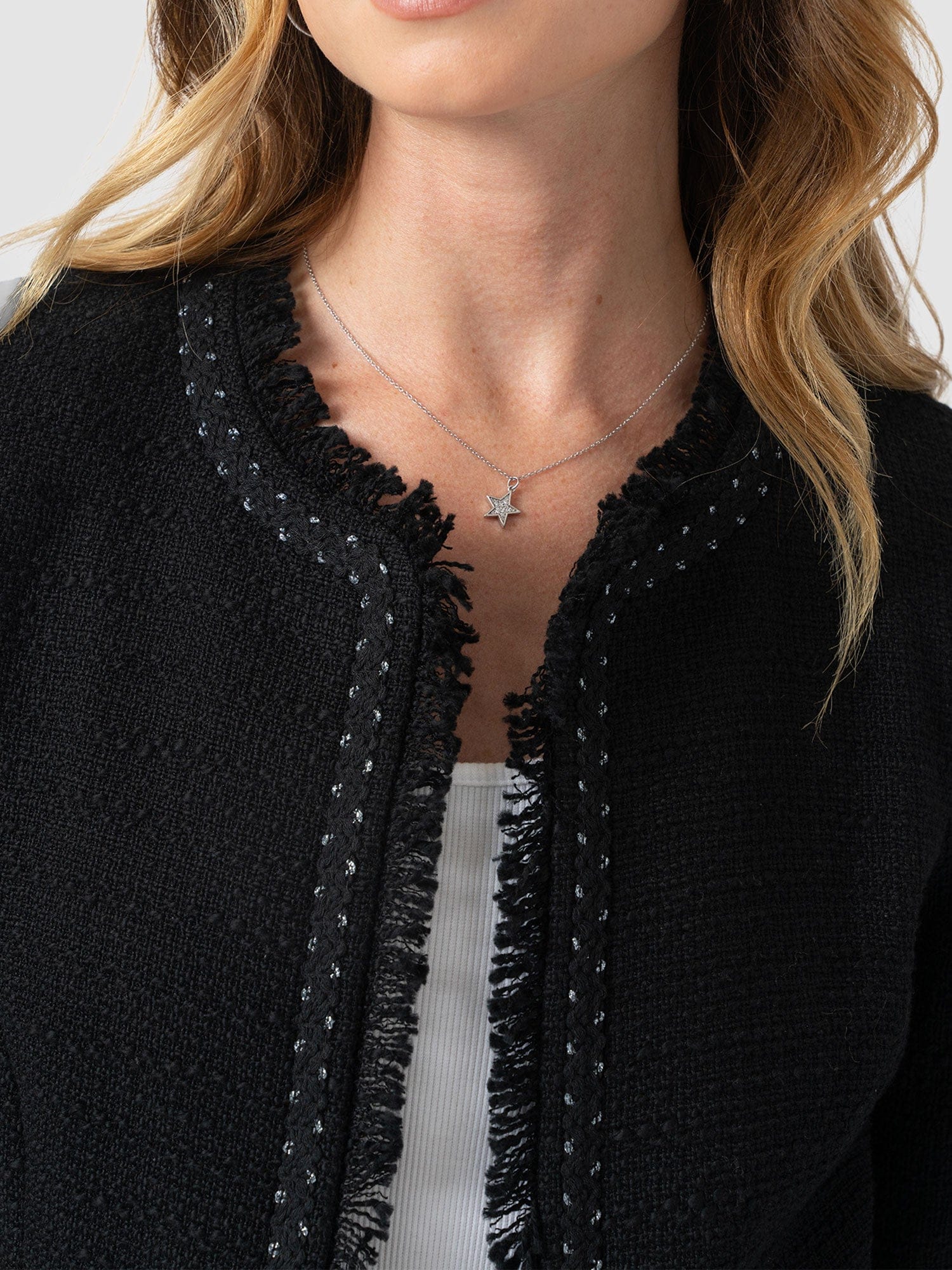 Rayner Jacket Black Bouclé - Women's Jackets | Saint + Sofia® EU