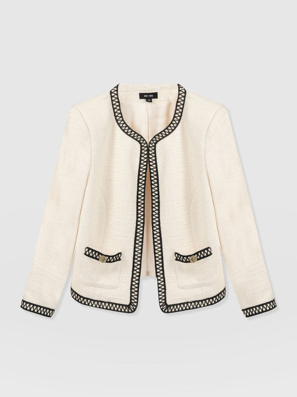 Rayner Jacket Cream/Black - Women's Jackets | Saint + Sofia® EU