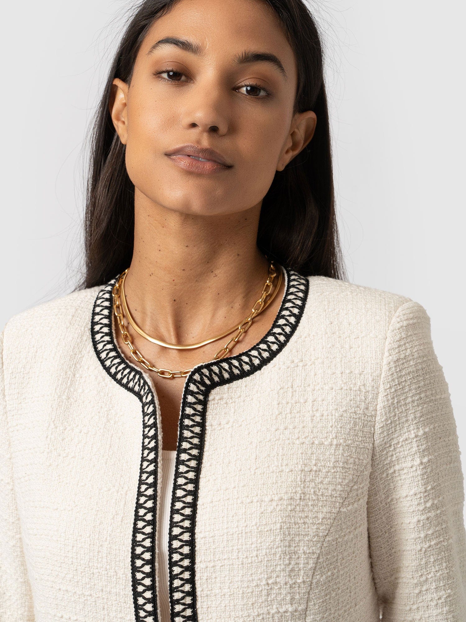 Rayner Jacket Cream/Black - Women's Jackets | Saint + Sofia® EU