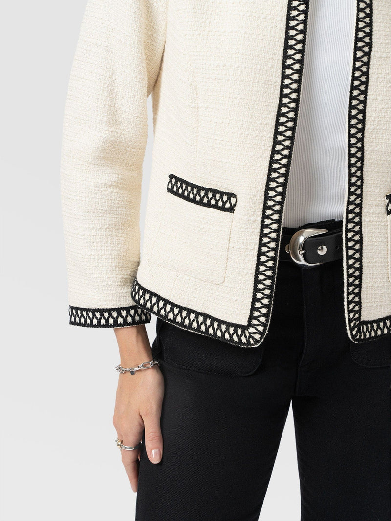 Rayner Jacket Cream/Black - Women's Jackets | Saint + Sofia® EU