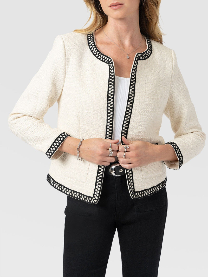Rayner Jacket Cream/Black - Women's Jackets | Saint + Sofia® EU
