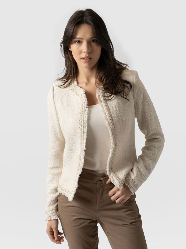 Rayner Jacket Cream Bouclé - Women's Jackets | Saint + Sofia® EU