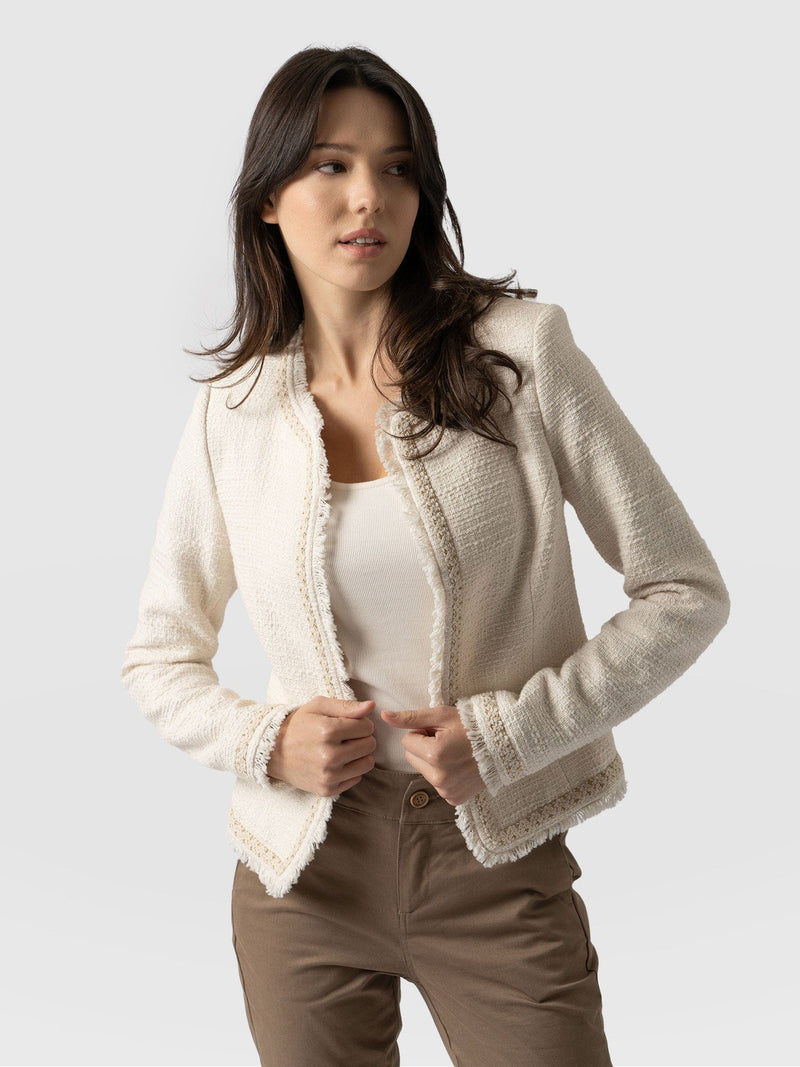 Rayner Jacket Cream Bouclé - Women's Jackets | Saint + Sofia® EU