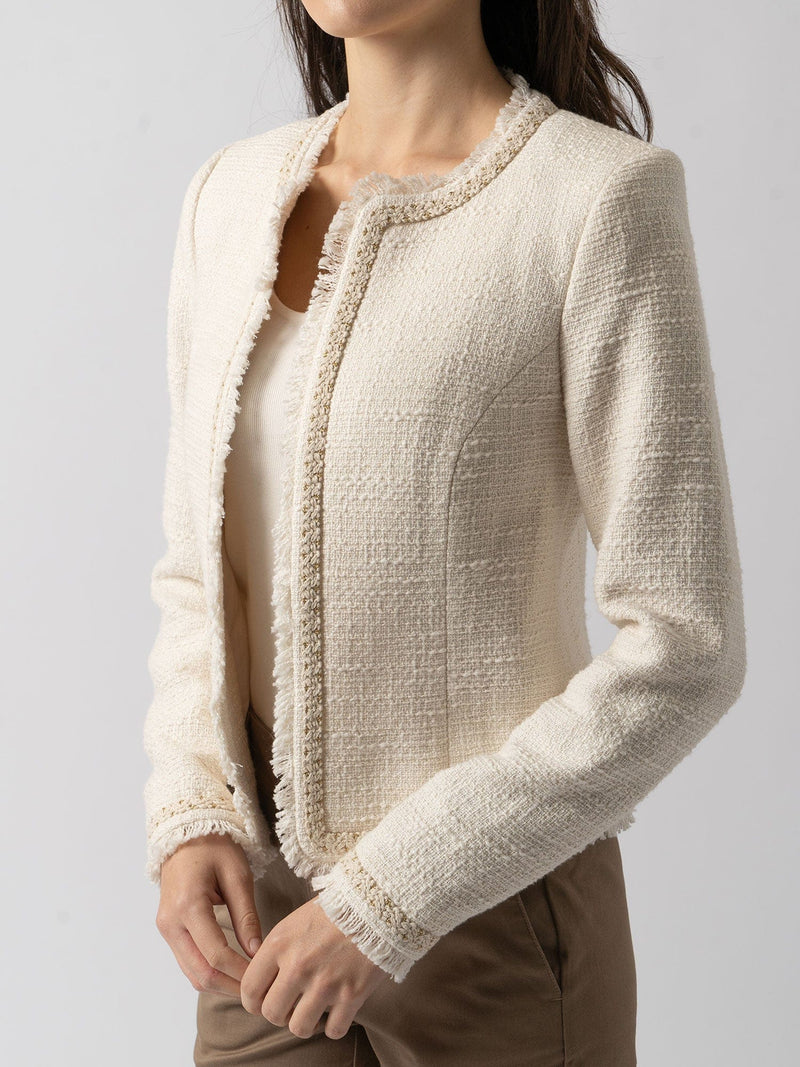 Rayner Jacket Cream Bouclé - Women's Jackets | Saint + Sofia® EU