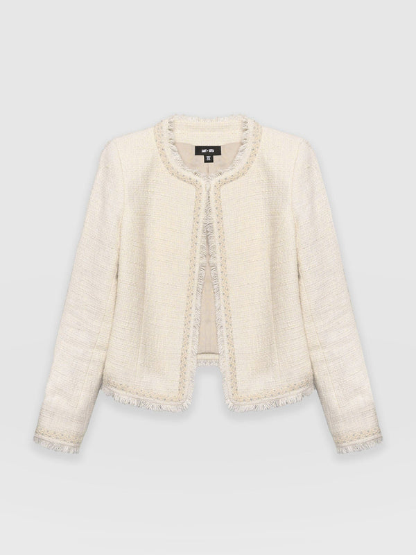 Rayner Jacket Cream Bouclé - Women's Jackets | Saint + Sofia® EU