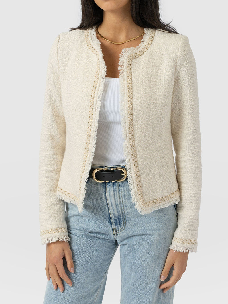 Rayner Jacket Cream Bouclé - Women's Jackets | Saint + Sofia® EU