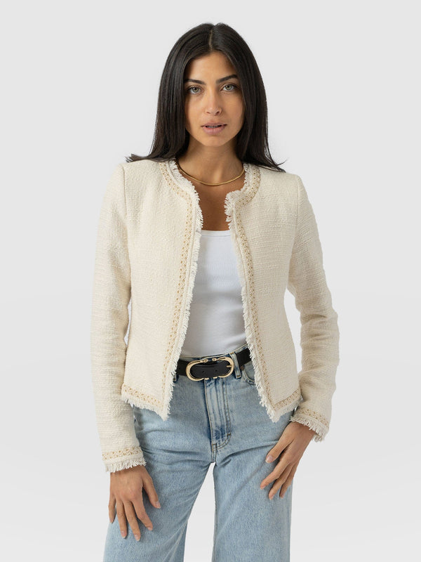 Rayner Jacket Cream Bouclé - Women's Jackets | Saint + Sofia® EU