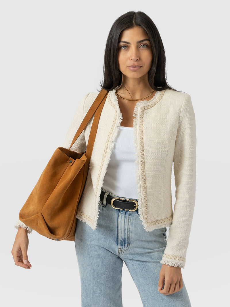 Rayner Jacket Cream Bouclé - Women's Jackets | Saint + Sofia® EU