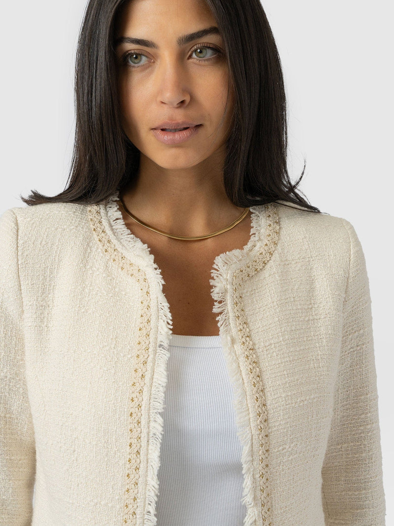 Rayner Jacket Cream Bouclé - Women's Jackets | Saint + Sofia® EU