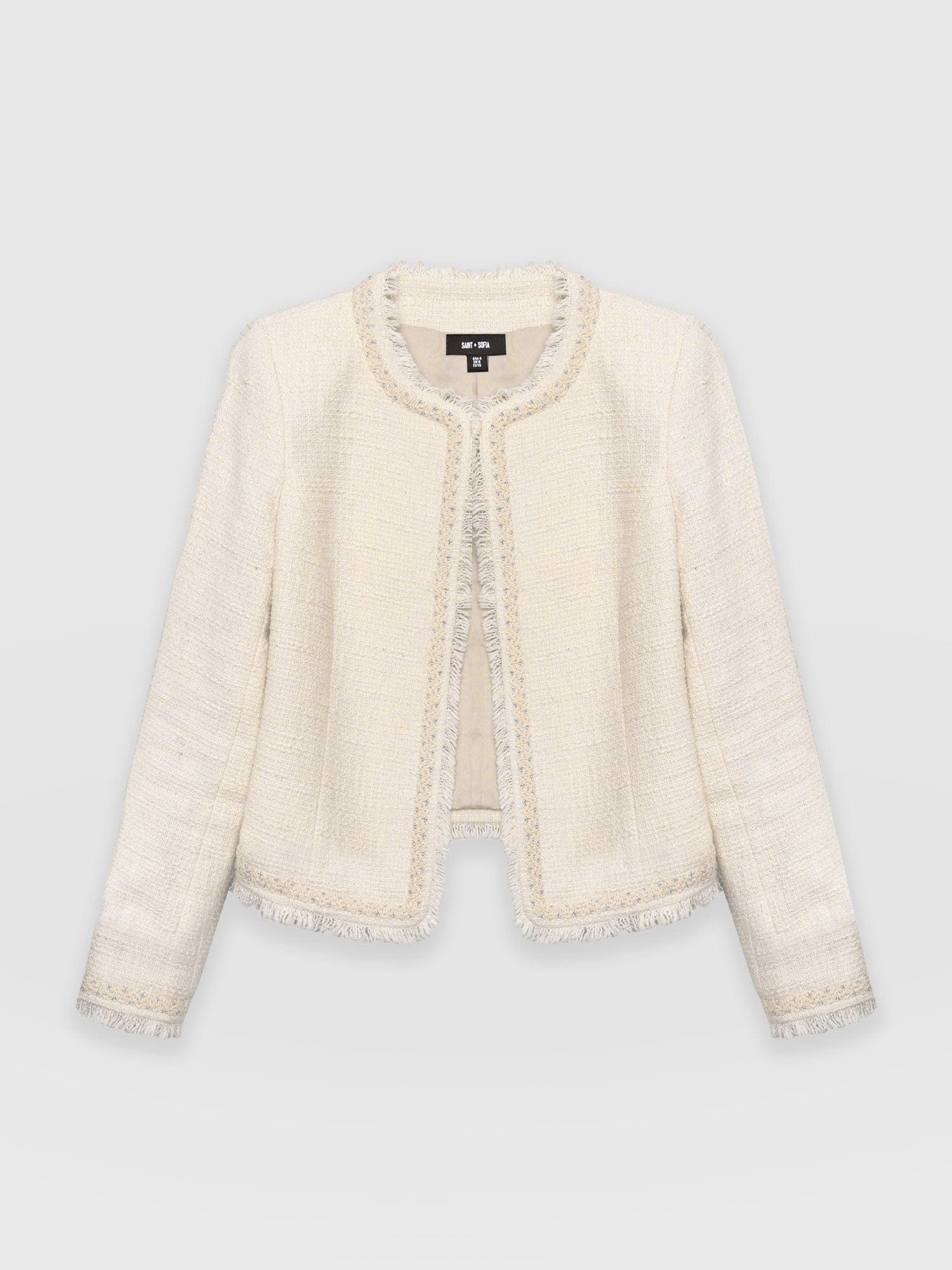Rayner Jacket Cream Bouclé - Women's Jackets | Saint + Sofia® EU