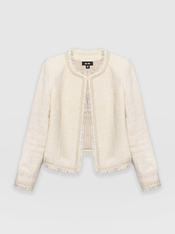 Rayner Jacket Cream Bouclé - Women's Jackets | Saint + Sofia® EU