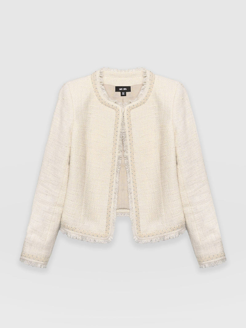 Rayner Jacket Cream Bouclé - Women's Jackets | Saint + Sofia® EU