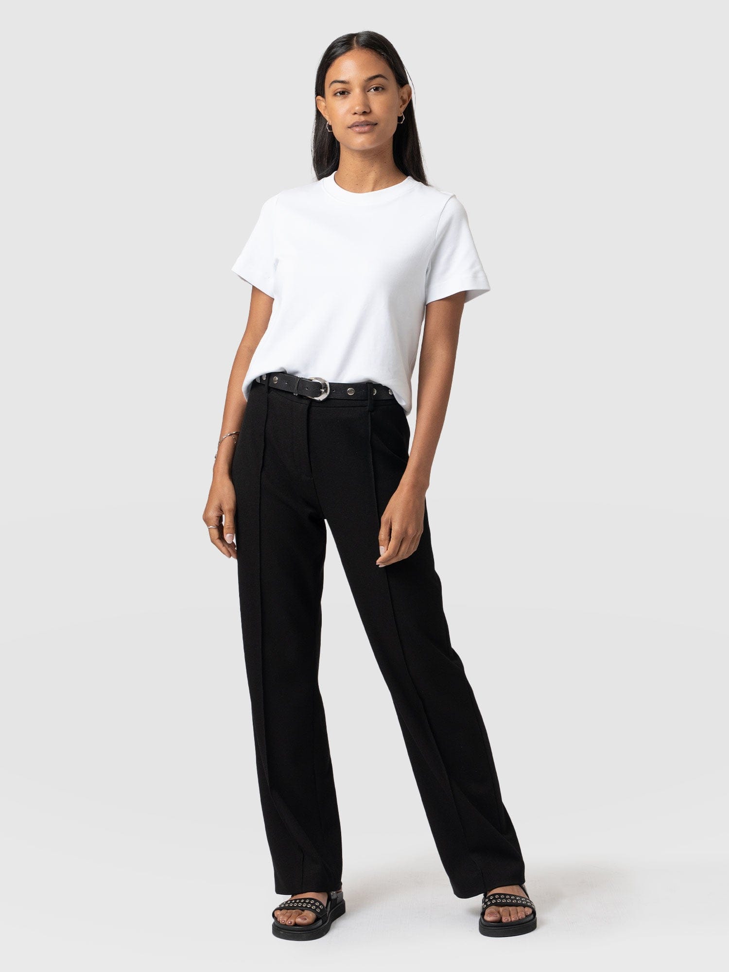 Regent Straight Leg Pant Black - Women's Trousers |  Saint + Sofia® EU