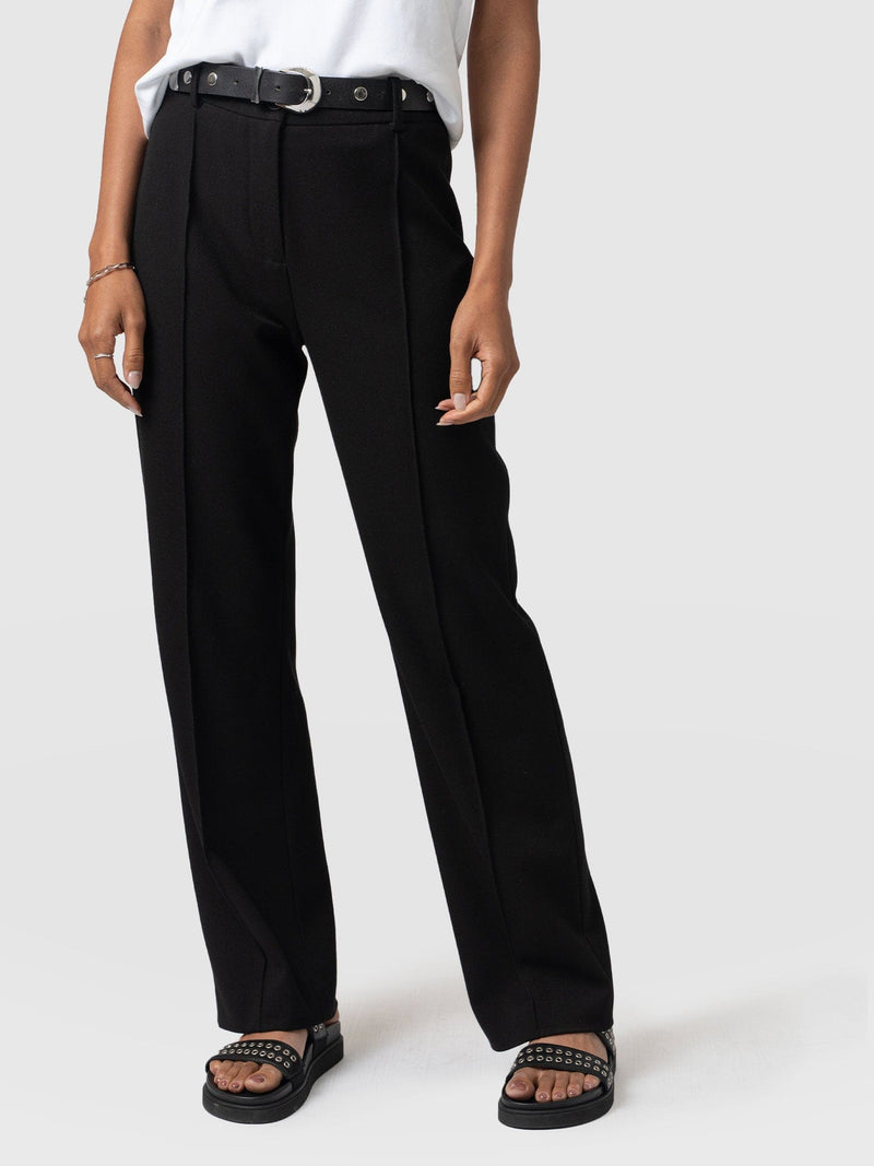 Regent Straight Leg Pant Black - Women's Trousers |  Saint + Sofia® EU