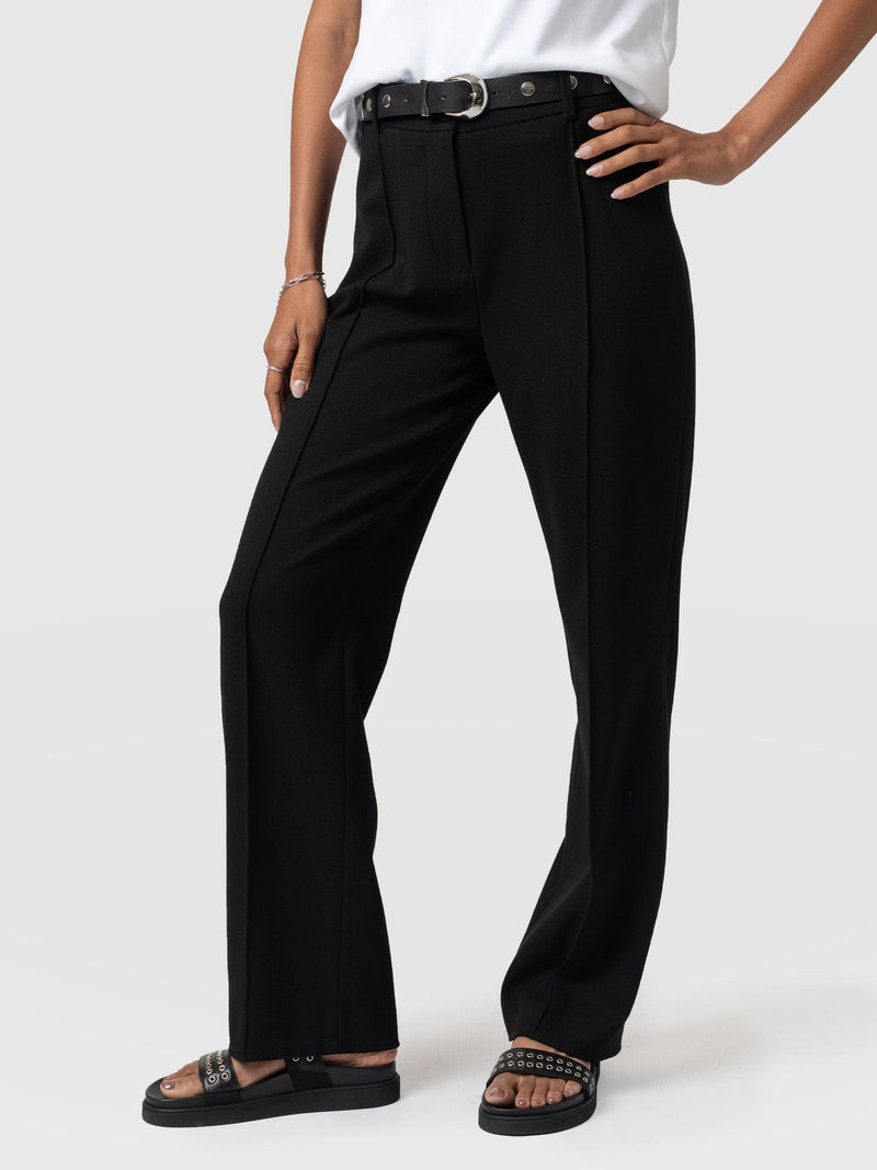 Regent Straight Leg Pant Black - Women's Trousers |  Saint + Sofia® EU