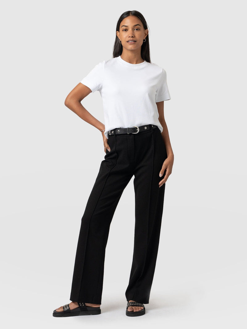 Regent Straight Leg Pant Black - Women's Trousers |  Saint + Sofia® EU