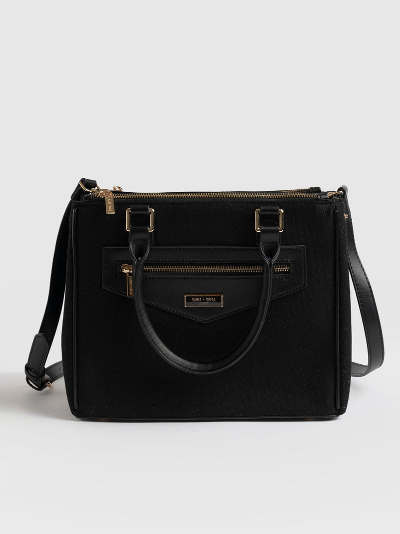 Regent Top Handle Handbag Black  - Women's Bags | Saint + Sofia® UK