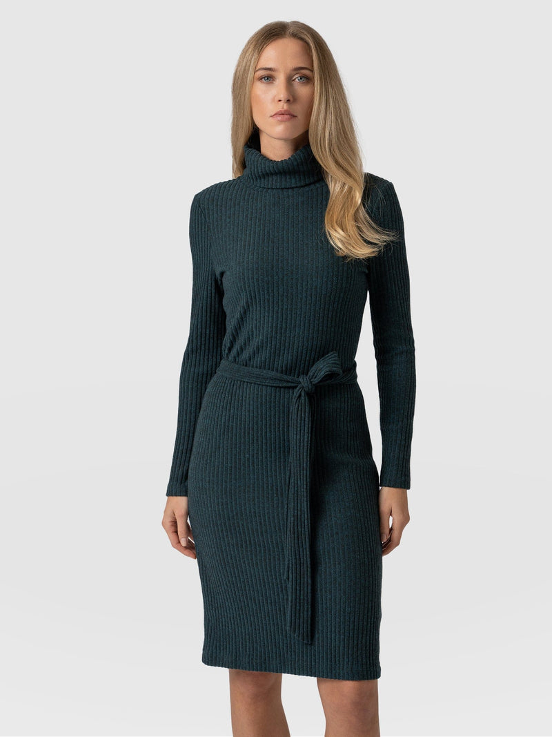 Remi Roll Neck Dress Green - Women's Dresses | Saint + Sofia® EU