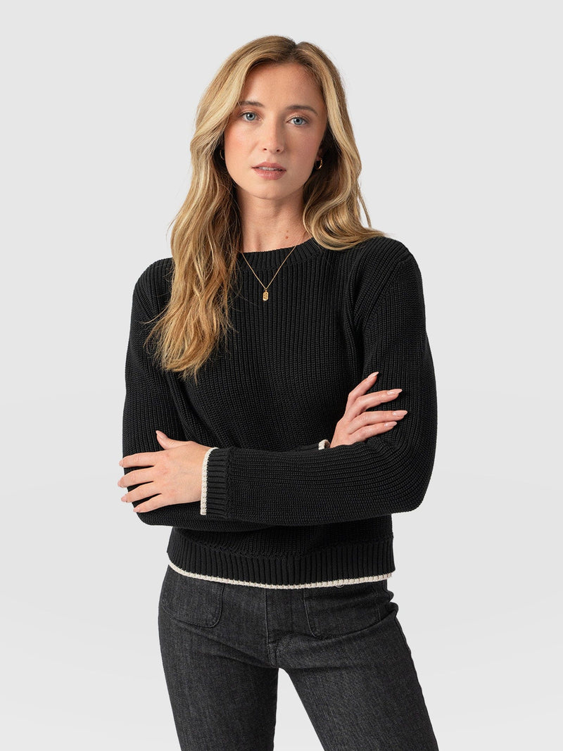 Remy Crop Jumper Black - Women's Jumpers | Saint + Sofia® EU