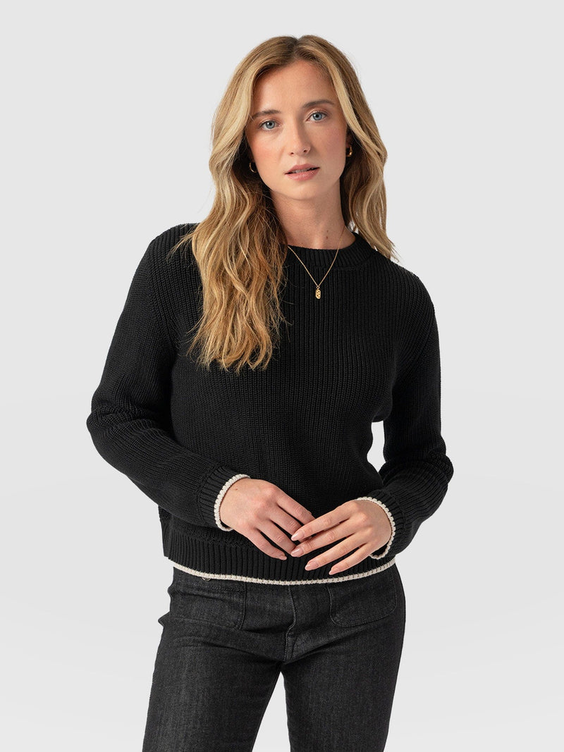 Remy Crop Jumper Black - Women's Jumpers | Saint + Sofia® EU