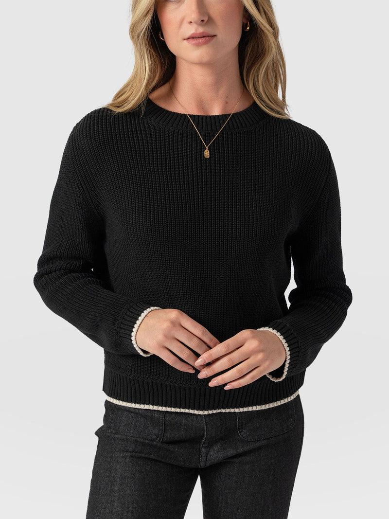 Remy Crop Jumper Black - Women's Jumpers | Saint + Sofia® EU