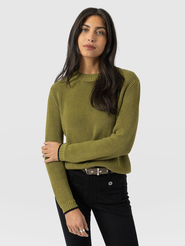 Remy Crop Jumper Khaki - Women's Jumpers | Saint + Sofia® EU