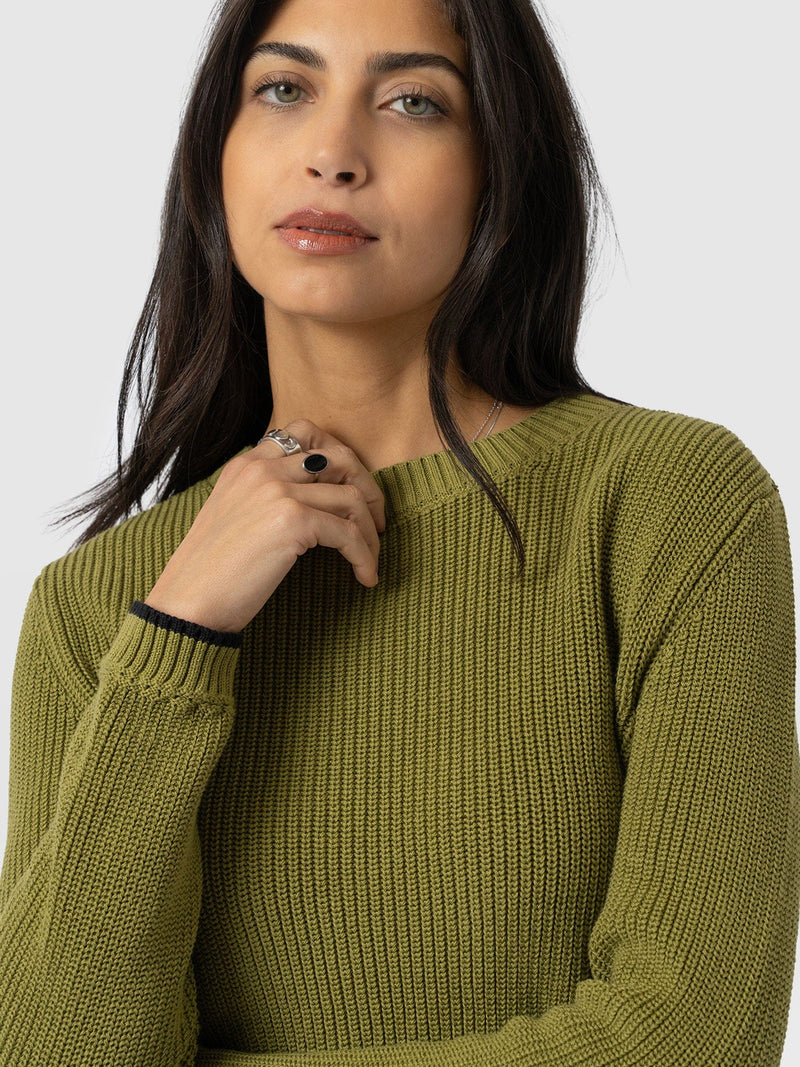 Remy Crop Jumper Khaki - Women's Jumpers | Saint + Sofia® EU