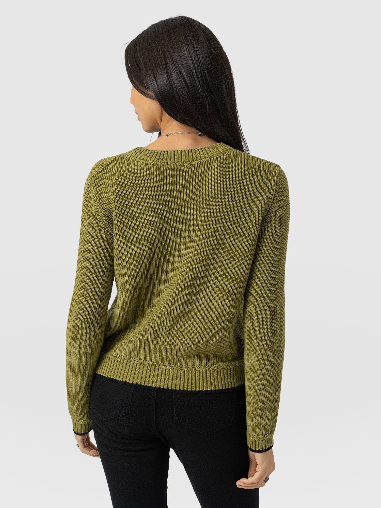 Remy Crop Jumper Khaki - Women's Jumpers | Saint + Sofia® EU