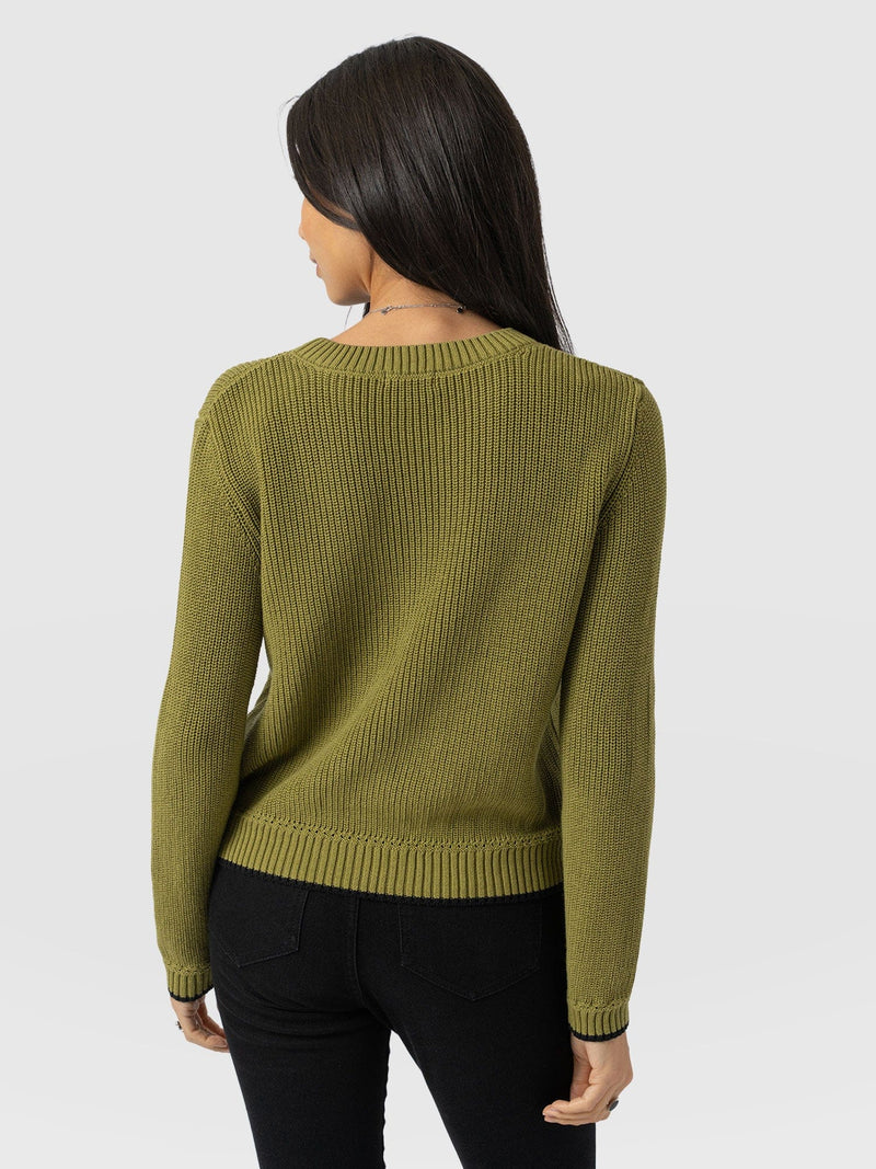 Remy Crop Jumper Khaki - Women's Jumpers | Saint + Sofia® EU