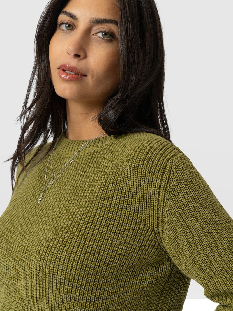Remy Crop Jumper Khaki - Women's Jumpers | Saint + Sofia® EU